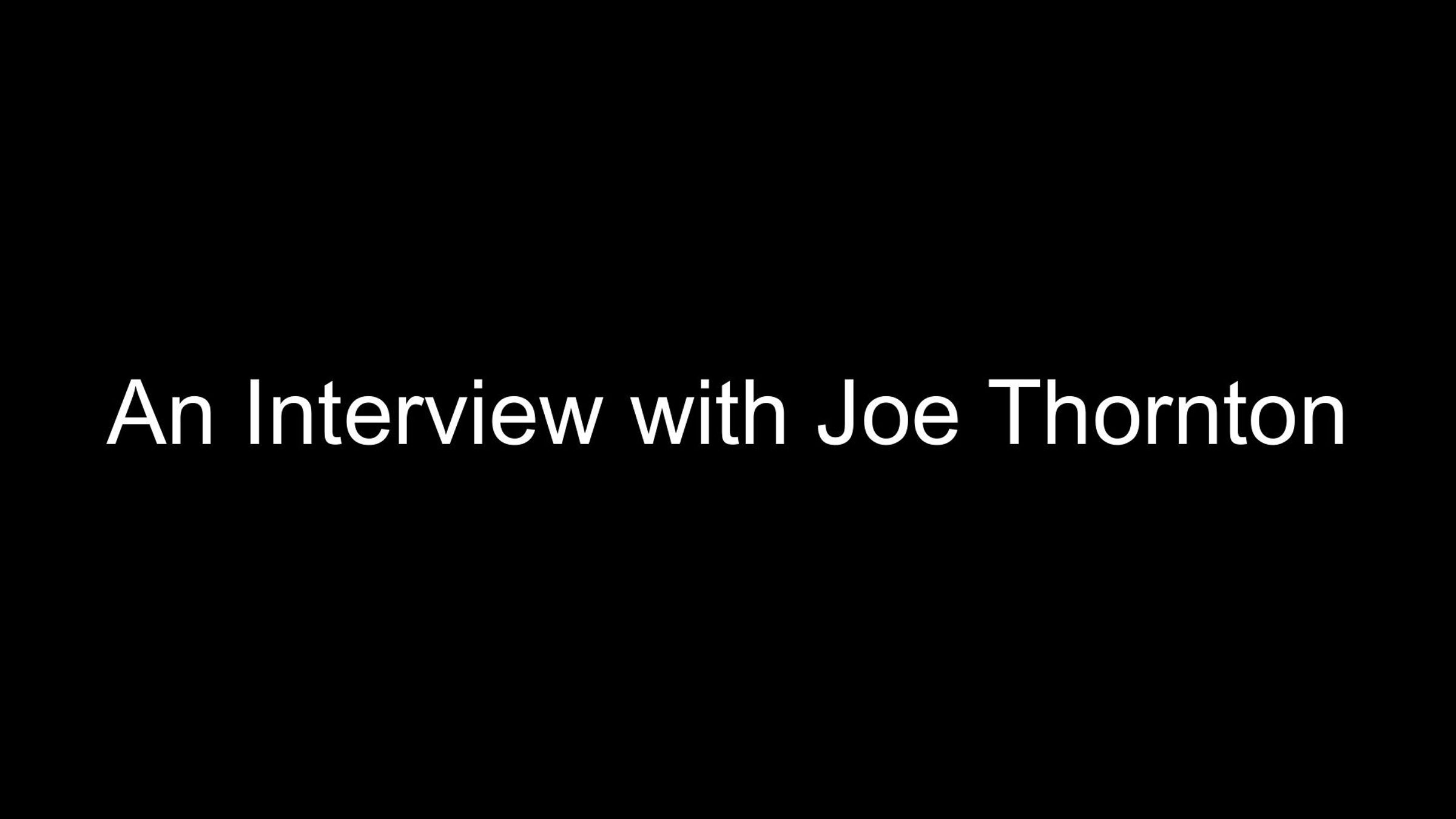 Interview with Joe Thornton